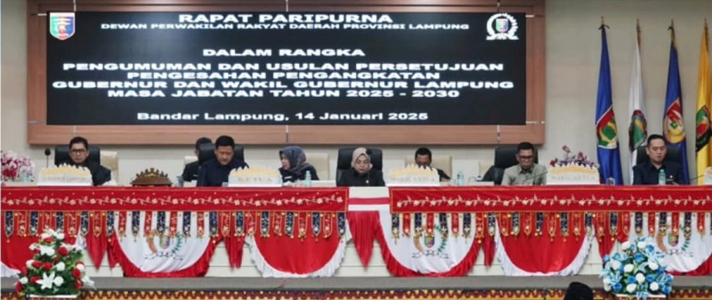 DPRD Lampung Setujui Pengesahan Pengangkatan Gubernur dan Wakil Gubernur Terpilih