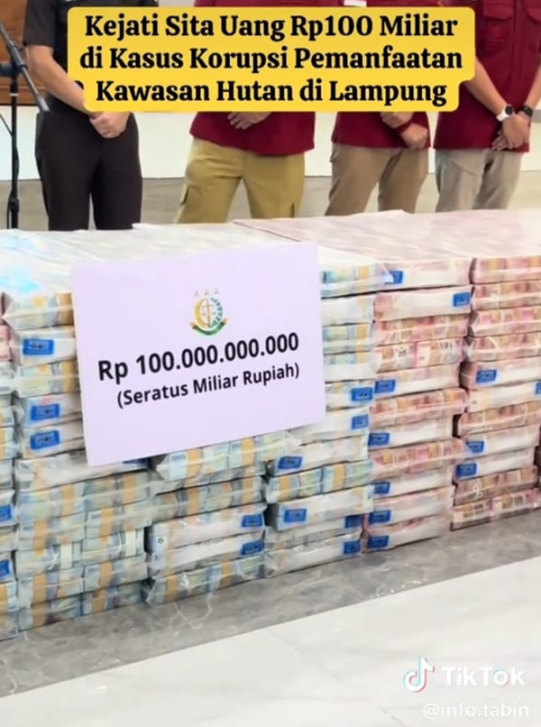 Kejati Lampung Terima Uang Titipan  Rp.100 miliar
